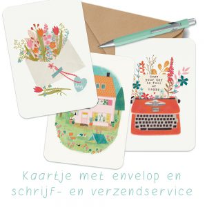 kaartjes met schrijf- en verzendservice