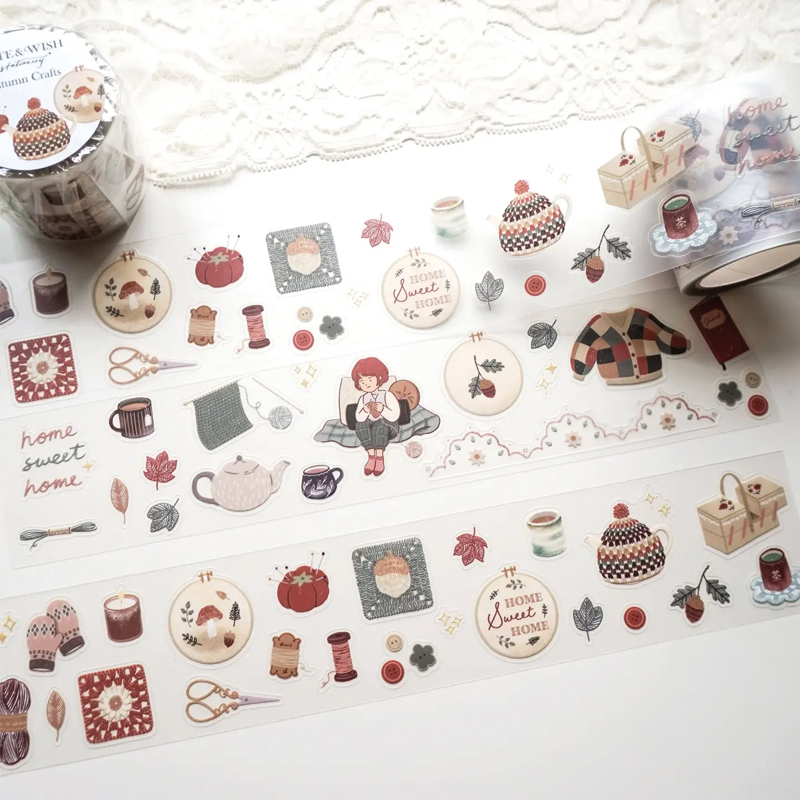 Note and Wish Autumn Crafts Pre-cut Pet Tape SAMPLE 90 cm