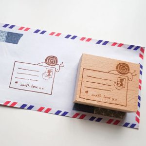 Note and Wish Snail Mail Postcard Rubber Stamp
