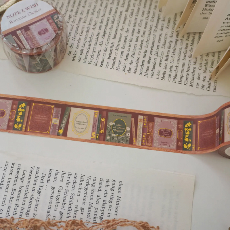 Note and Wish Pride & Prejudice Washi Tape - Romantic Classics Books Washi Tape - Afbeelding 2