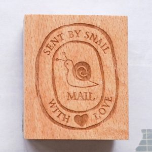 Note and wish Sent By Snail with Love Rubber Stamp