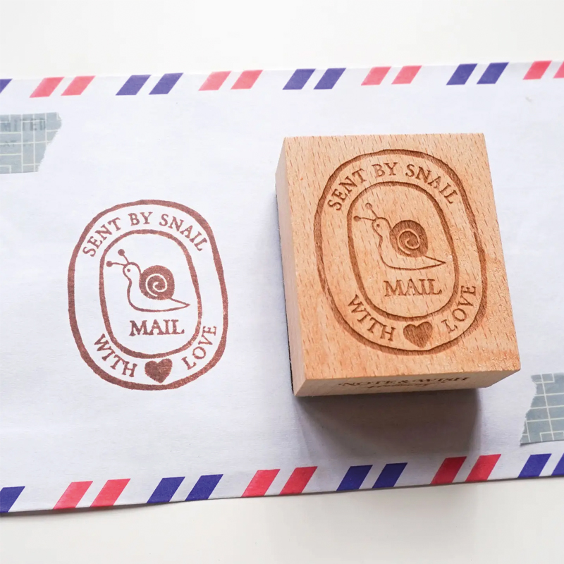 Note and wish Sent By Snail with Love Rubber Stamp - Afbeelding 3
