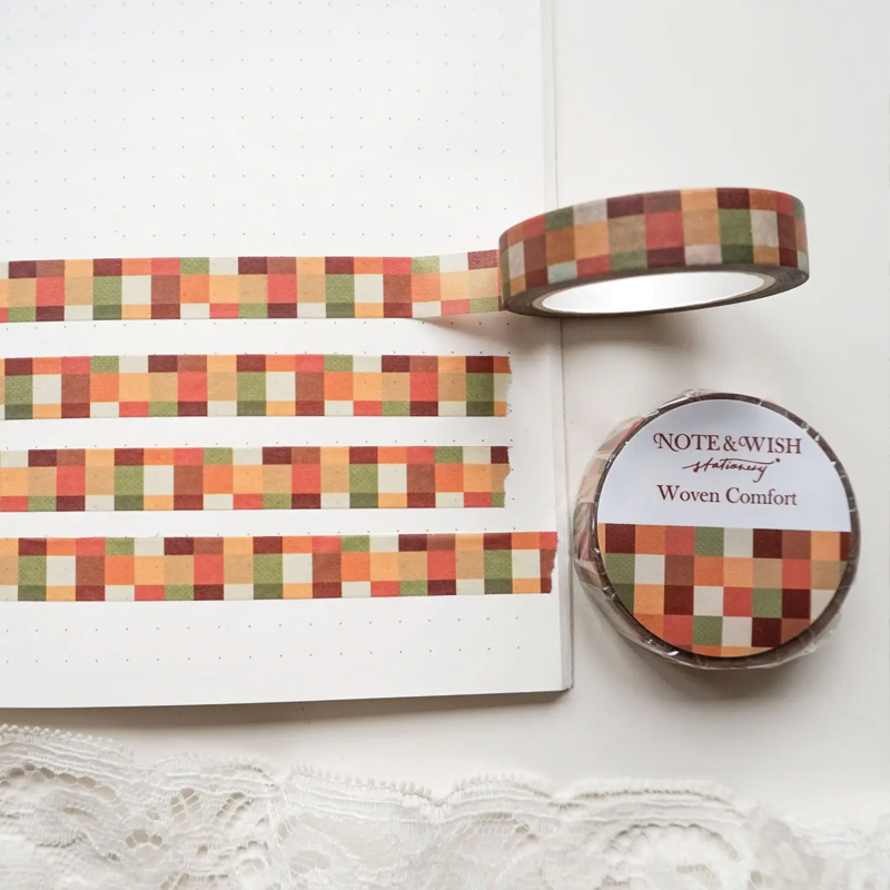 Note and Wish Autumn Check Washi Tape - Woven Comfort Washi Tape